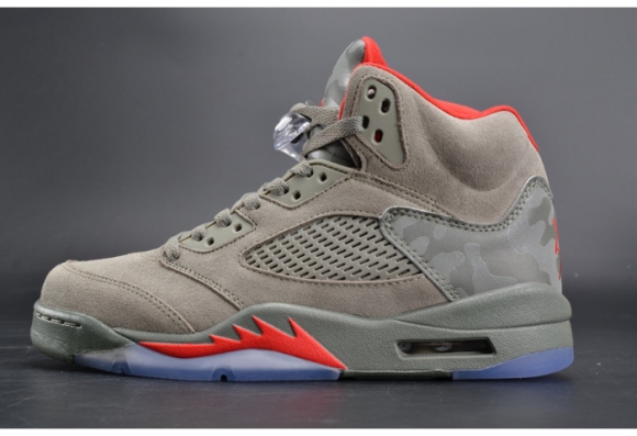 Bape x Air Jordan 5 Trophy RoomCamo university red mens 136027-051 